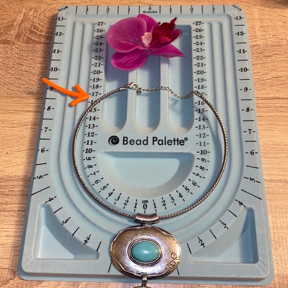 Southwestern Boho Faux Turquoise Necklace, Earrings and Bracelet Set - Picture 7 of 16